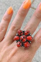  Coral Flower Ring