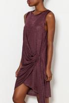  Unbalanced Shiny Knit Jersey Dress