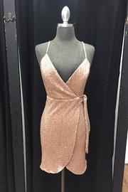  Gold Sequin Wrap-dress