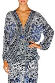 Silk Lace-up Blouse