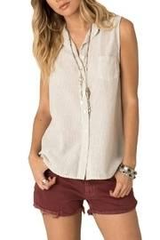  Lace Back Collared Tank