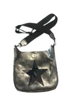  Distressed Faux Leather Messenger W/ Star