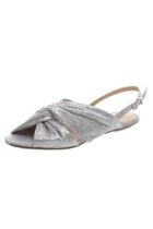  Silver Flat Sandals