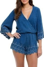  Denim Embriodered Romper