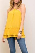  Solid Teared Halter Top