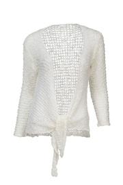  Loose-knit White Cardigan