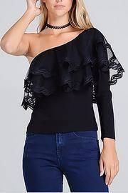  Lace One Shoulder Top
