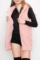  Pink Faux-fur Vest