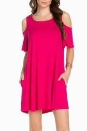  Cold Shoulder Fuschia Dress