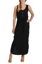  Black Crepe Maxi Dress