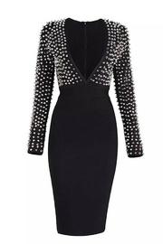  Metal Spiked Bandage Dress