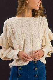  Ruffled Sleeves Sweater