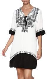  White Black Embellished Dress