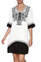  White Black Embellished Dress