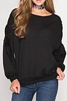  Tie Sleeve Sweatshirt