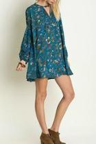  Teal Floral Tunic