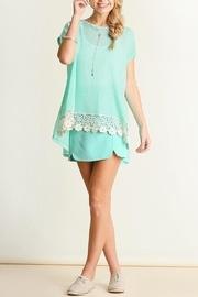  Mint-knit Crochet-hem Top