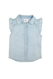  Ruffle Denim Blouse