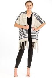  Stripe Knit Poncho