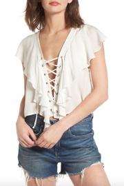 Ruffle White Top