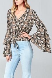  Bell-sleeves Snake Blouse