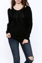  Black Tunic Sweater Top