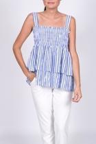  Smocked Striped Top