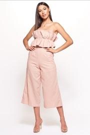  Strapless Linen Capri-jumpsuit