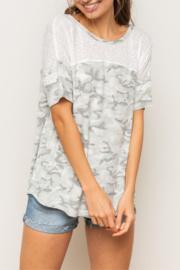  Reversed Camo Drop Shoulder Top
