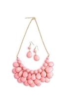  Teardrop Pink Necklace Set