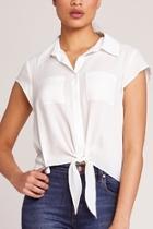  All Lined Up Tie Blouse