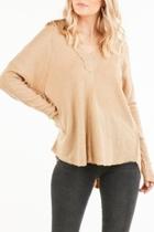  Vee Waffle Knit Top