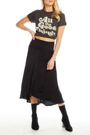  Silky Smocked Wrap Midi Skirt