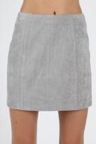  High Waisted Gray Mini Skirt