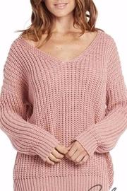  Lace Up Mauve Sweater