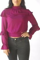  Magenta Ruffle Blouse