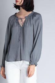  Satin Ruffle Neck Blouse