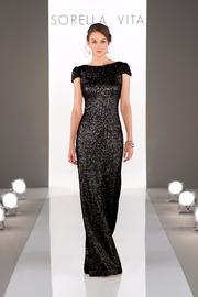  Cap Sleeve Sequins Gown