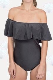  Off-shoulder Black Swimsuit