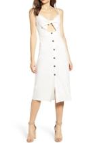 Front Tie Button Dress