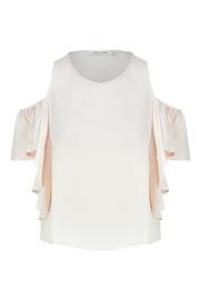  Cream Cold Shoulder Crop