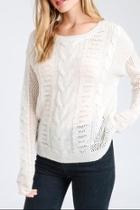  Ivory Round-neck Sweater