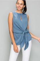  Sleeveless Front Knot Top