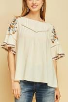  Embroidered Paesant Top