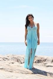  Aqua Tassel Gown