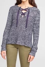  Speckled Lace-up Crewneck