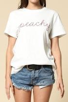  Peachy Embroidered Tee