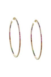  Pave Rainbow Hoops