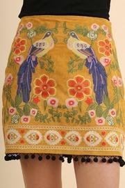 Suede Embroidered Skirt