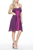  Purple Pleated Dress